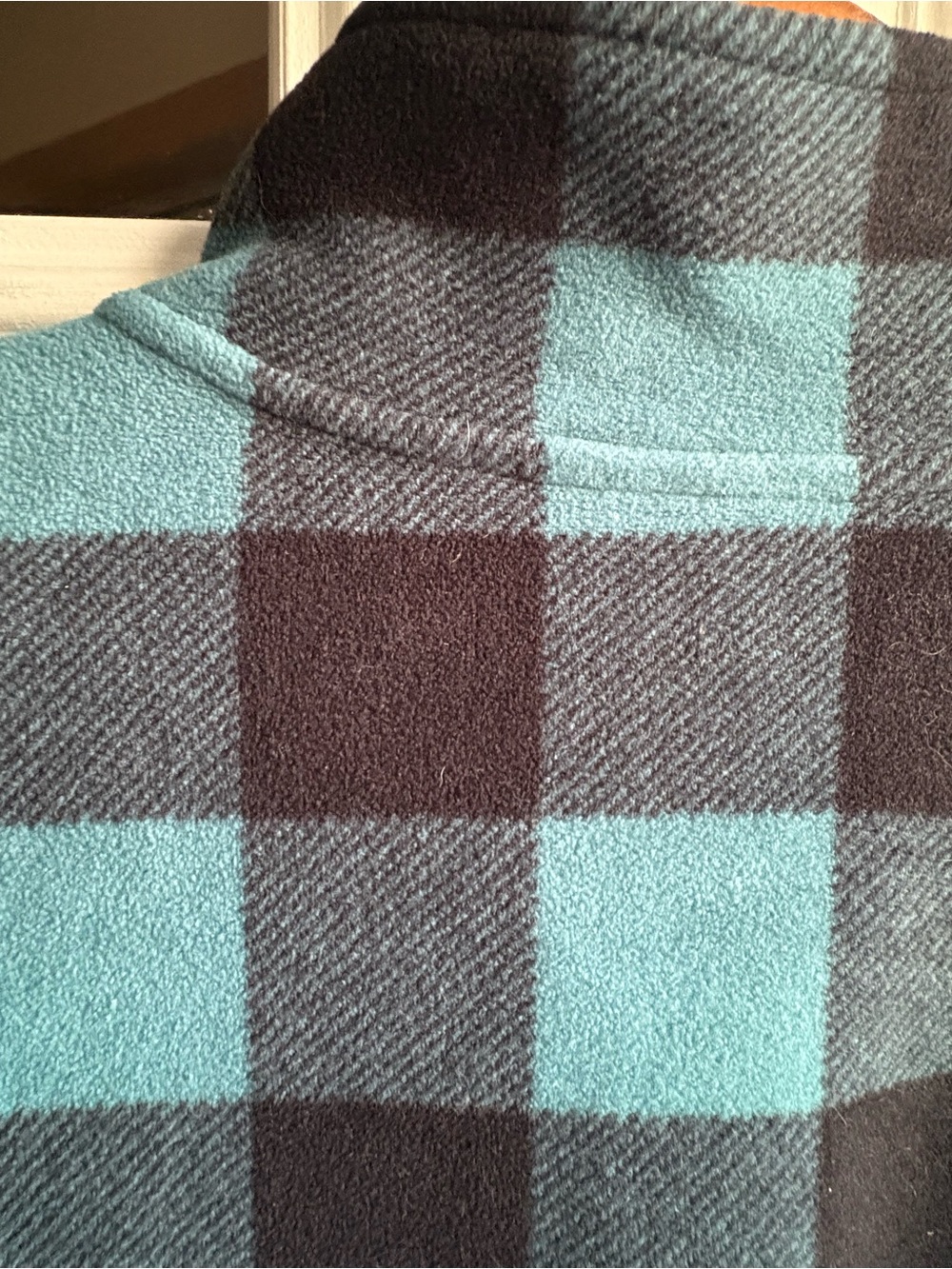 D&Co Denim & Co Plaid Full Zip Jacket Light Blue & Black Size 2X Pockets - Picture 9 of 11